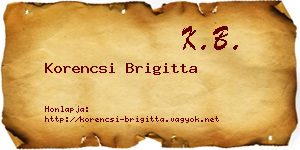 Korencsi Brigitta névjegykártya