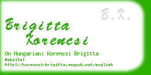 brigitta korencsi business card